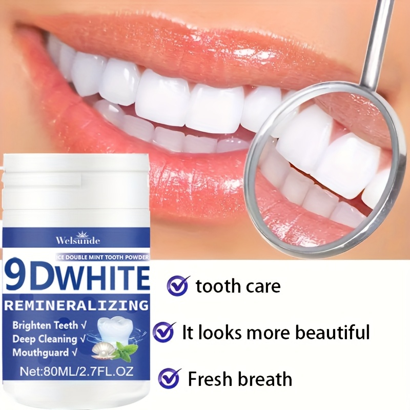 Teeth Whitening Q&M - 9D белый удаляющий гидроксипатит зубной порошок,
