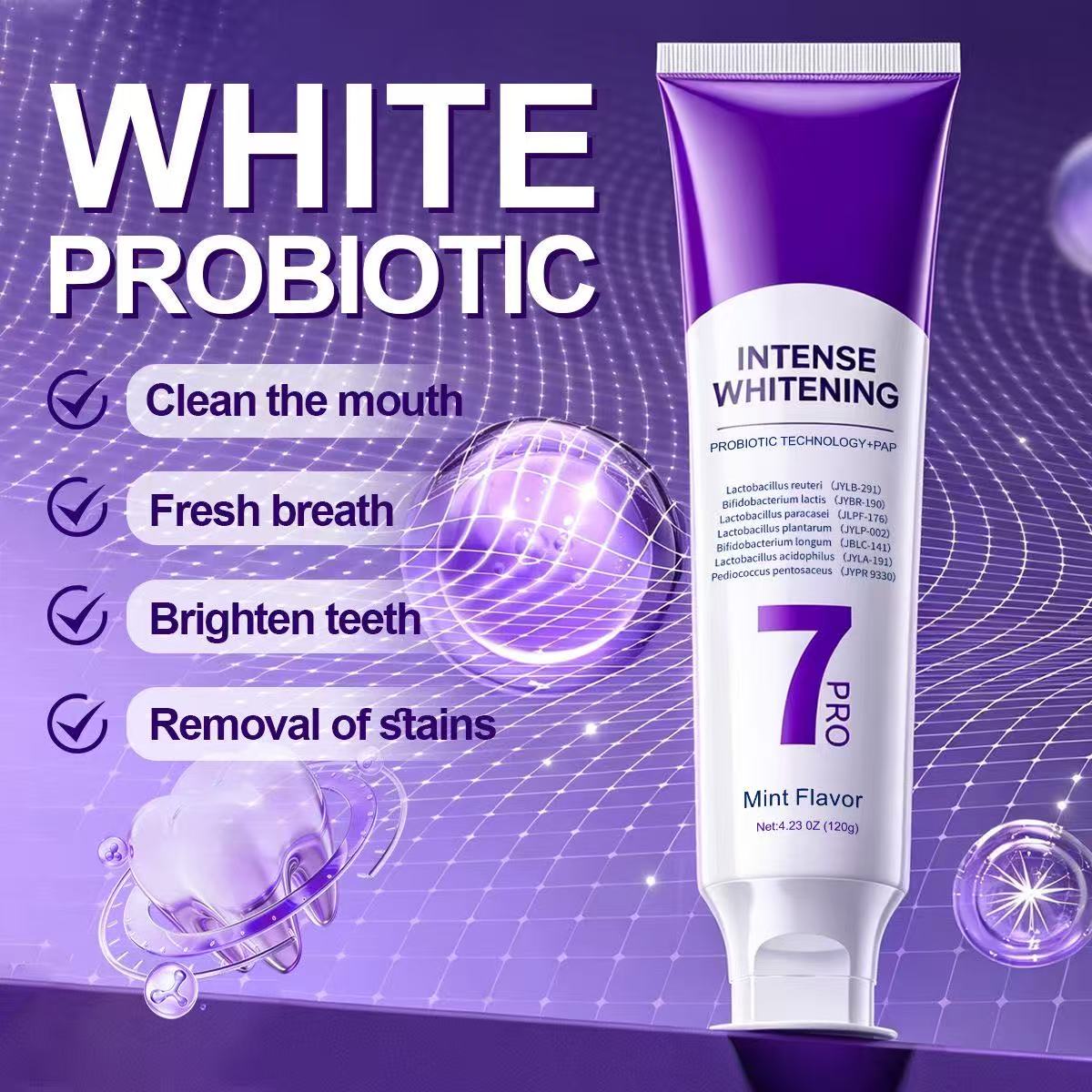 Teeth Whitening Treatment - Зубная паста 7-Pro Probiotic Whitening: устраняет