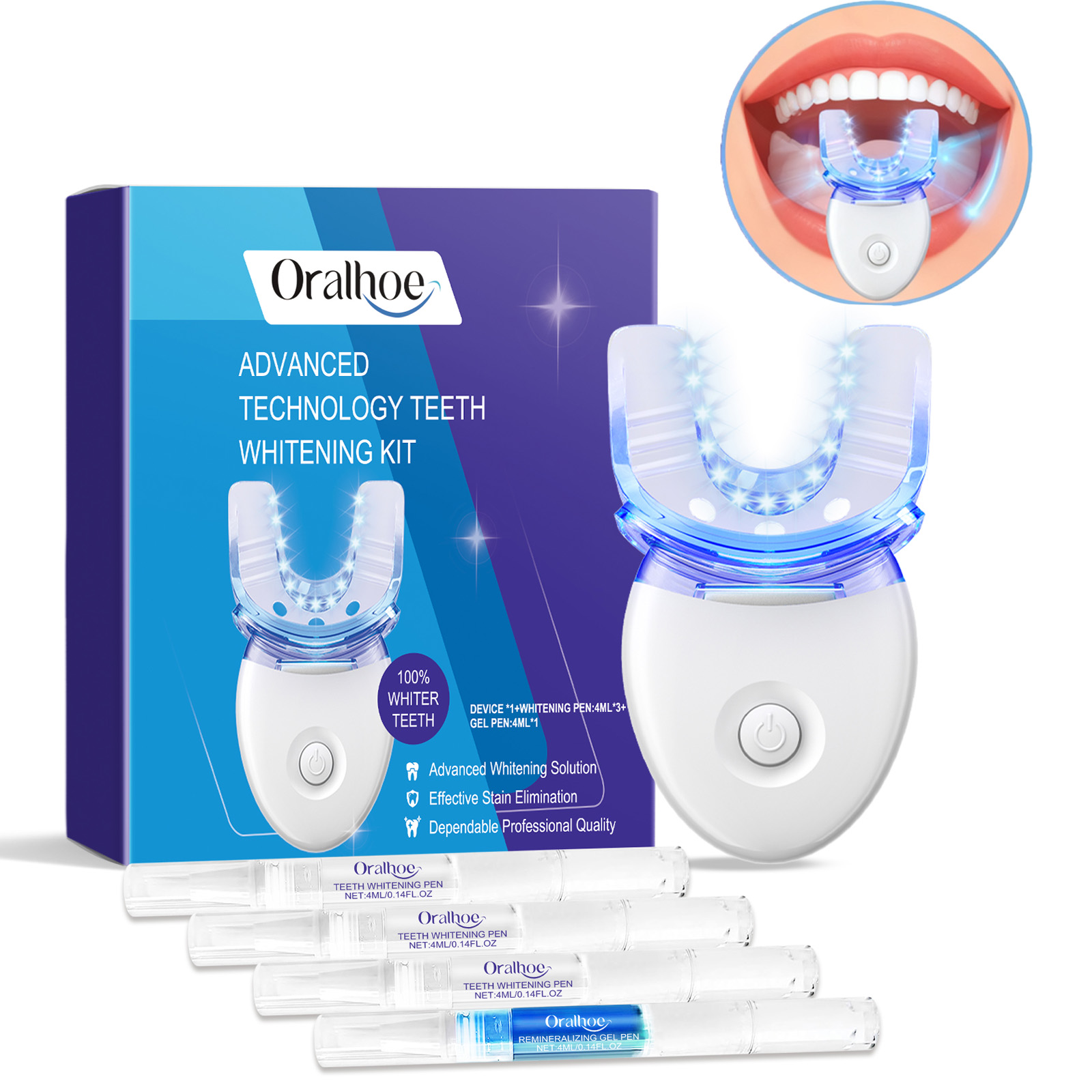 Teeth Whitening Q&M - Профессиональный комплект светодиодных ламп для отбеливания