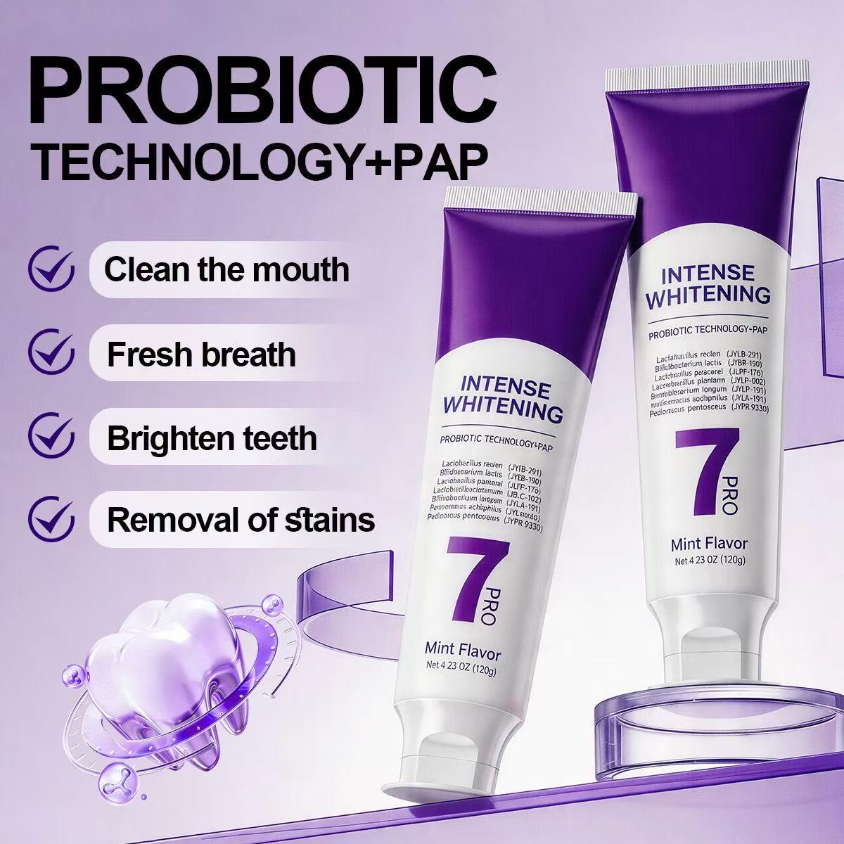 Зубная паста 7-Pro Probiotic W – обзор и цена Teeth Whitening Treatment