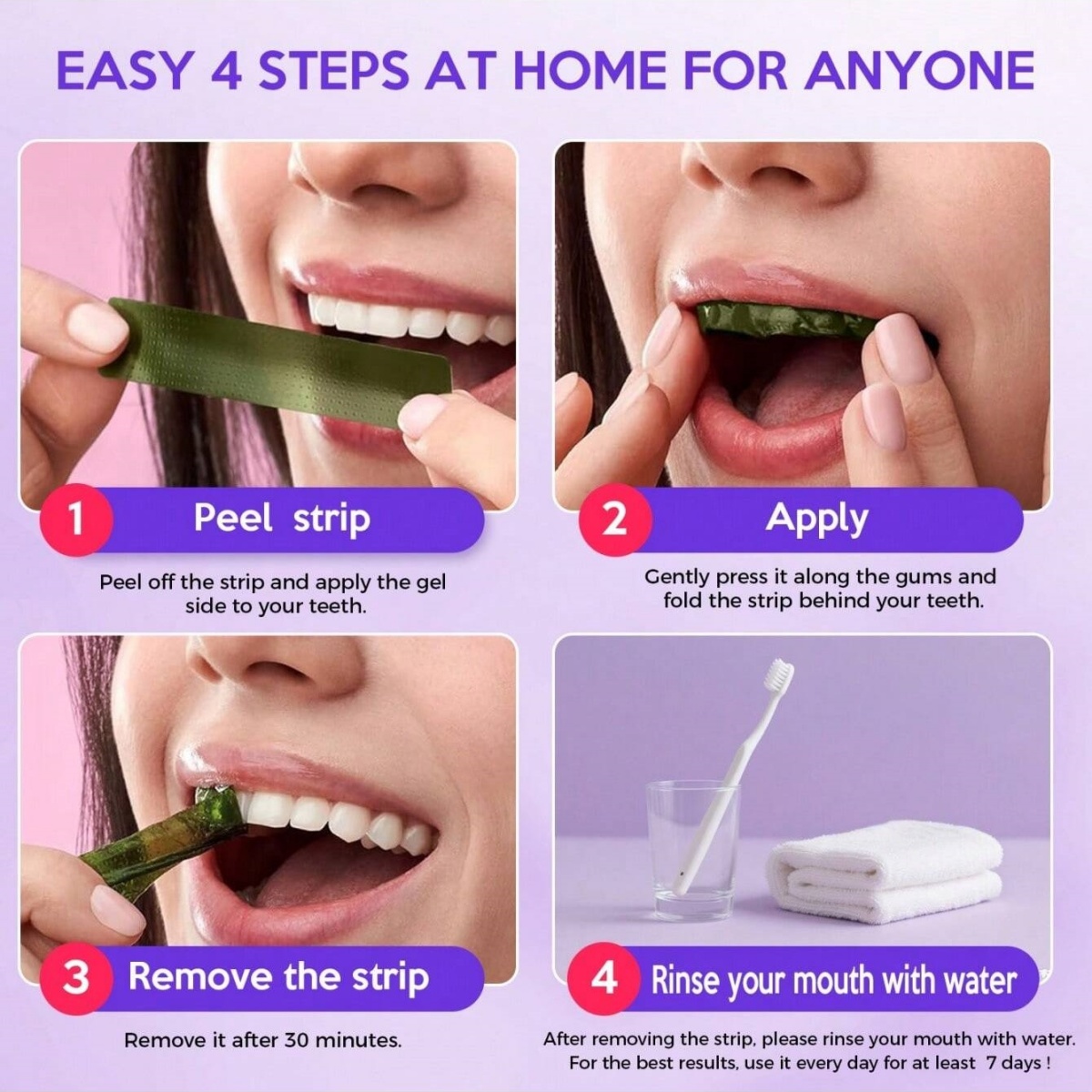 Роскошные отбеливающие наклейк – обзор и цена Teeth Whitening Q&M